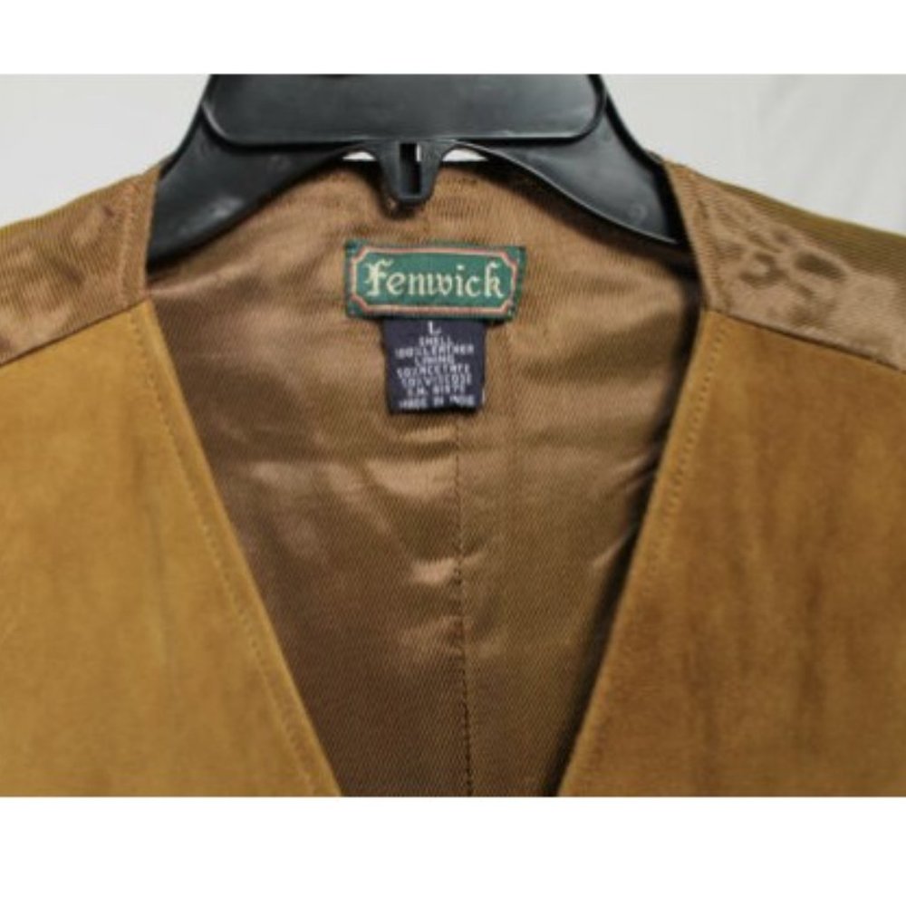 Vintage Fenwick Camel Suede Vest Boho sz L - Picture 5 of 5